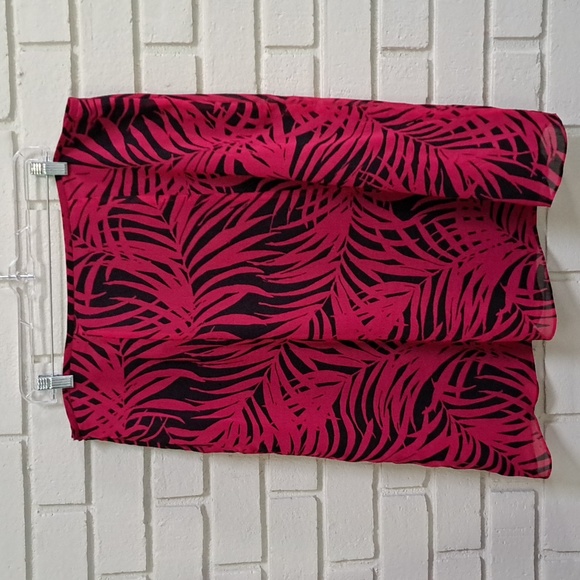 Le Suit Fusia/Black Tropical Lined Midi Skirt. Size 16 NWOT - Picture 1 of 8